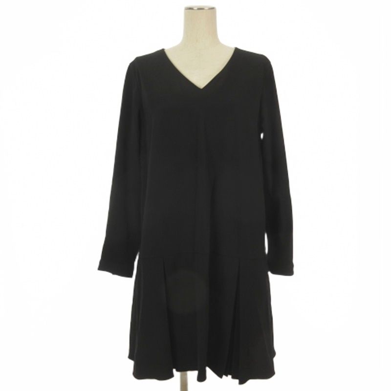 フォクシーニューヨーク FOXEY NEW YORK ワンピース 長袖 ひざ丈 ブラック 40