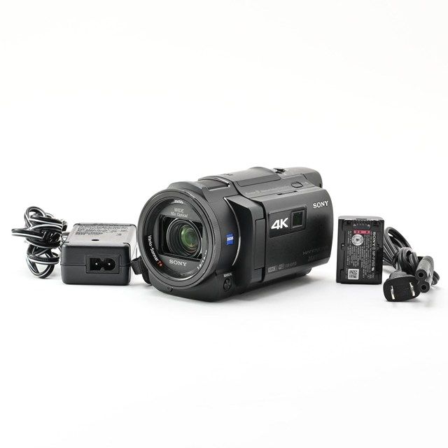＜並品＞ SONY 4Kビデオカメラ Handycam FDR-AXP35 ブラック｜4K撮影対応｜プロジェクター内蔵｜動作確認済み｜外観やや使用感あり｜光学良好｜実用モデル