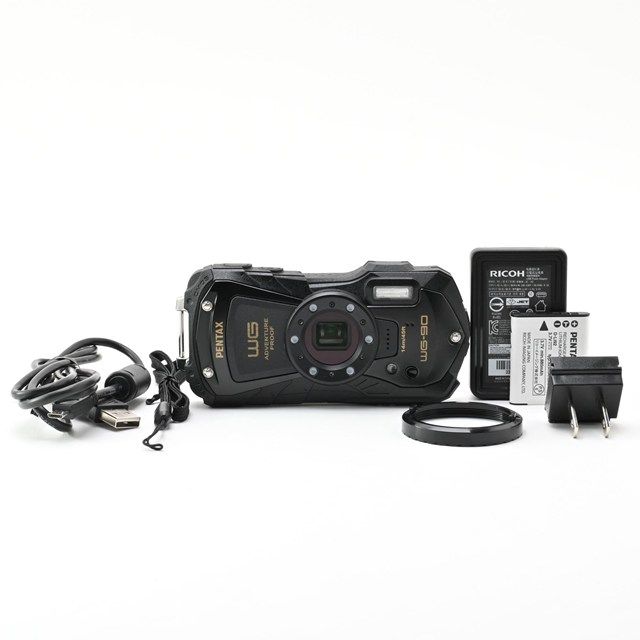 ＜美品＞ PENTAX WG-90 ブラック｜本格防水デジタルカメラ｜動作良好｜外観極上美品｜光学良好｜モニター角部に小スレあり｜安心して使える高コンディション