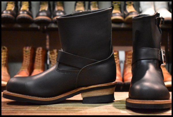 【8D 未使用 07年】レッドウィング 2976 ショート エンジニア 黒 ブラッククローム スチールトゥ ブーツ redwing 8182 HOPESMORE【GF067】