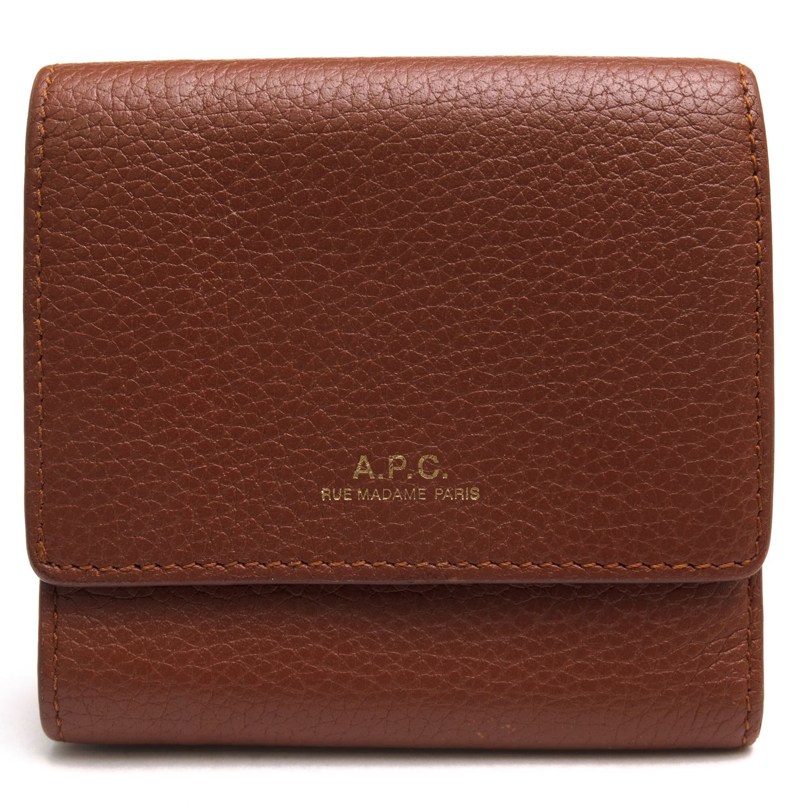 アーペーセー／A.P.C. 財布 ウォレット レディース 女性 女性用 レザー 革 本革 ブラウン 茶 COMPACT LOIS SMALL 22P コンパクトウォレット 小銭入れあり 三つ折り ユニセックス 男女兼用 14,819円