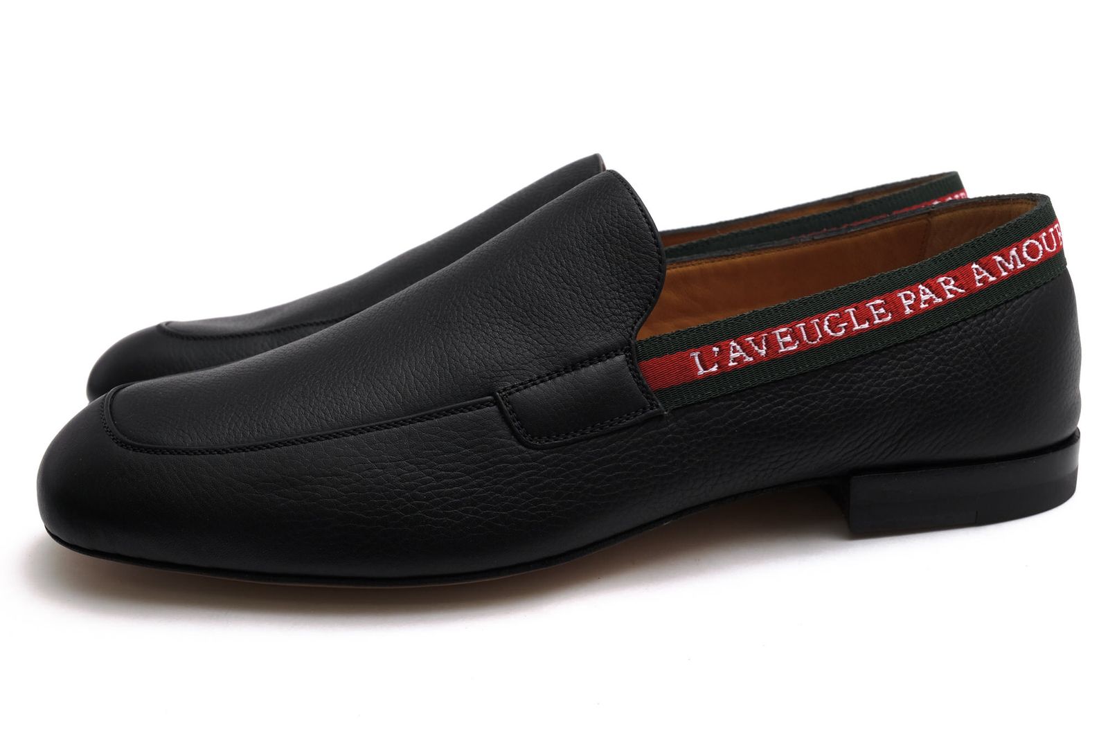 グッチ／GUCCI スリッポン シューズ 靴 メンズ 男性 男性用 レザー 革 本革 ブラック 黒 496245 L'aveugle Par Amour Loafers マッケイ製法 レザーソール