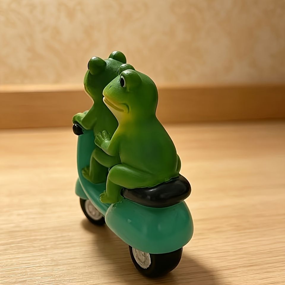 オブジェ 置物 バイクに乗っている2匹のカエル かえる インテリア