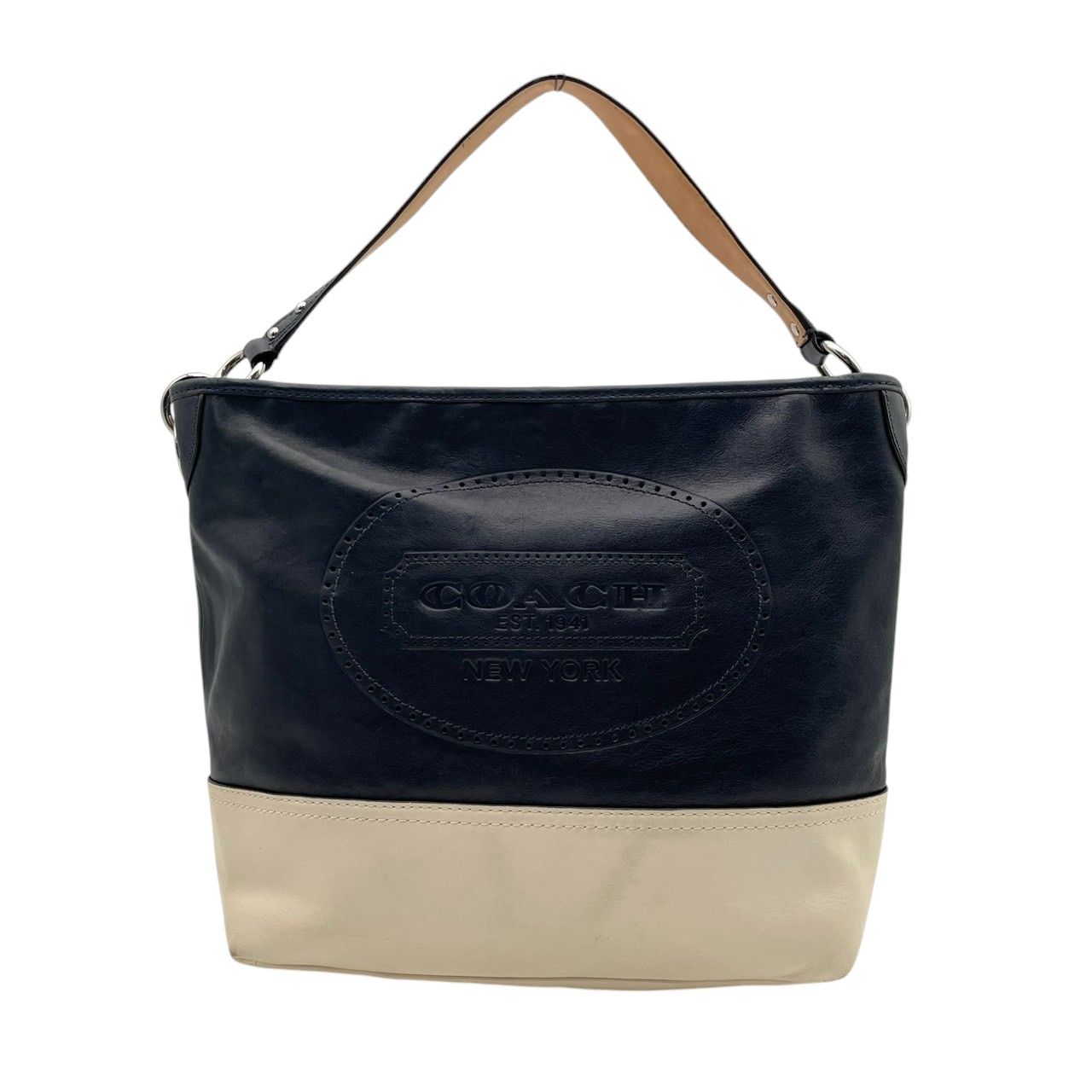 レディース 美品 COACH コーチ ショルダーバッグ レザー バイカラー 