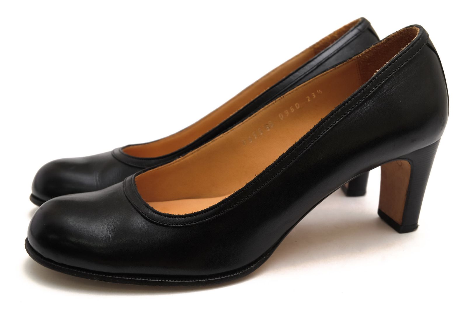ヒロフ／HIROFU パンプス シューズ 靴 レディース 女性 女性用 レザー 革 本革 ブラック 黒 09356B 0960 ラウンドトゥ ハイヒール レザーソール プレーントゥ