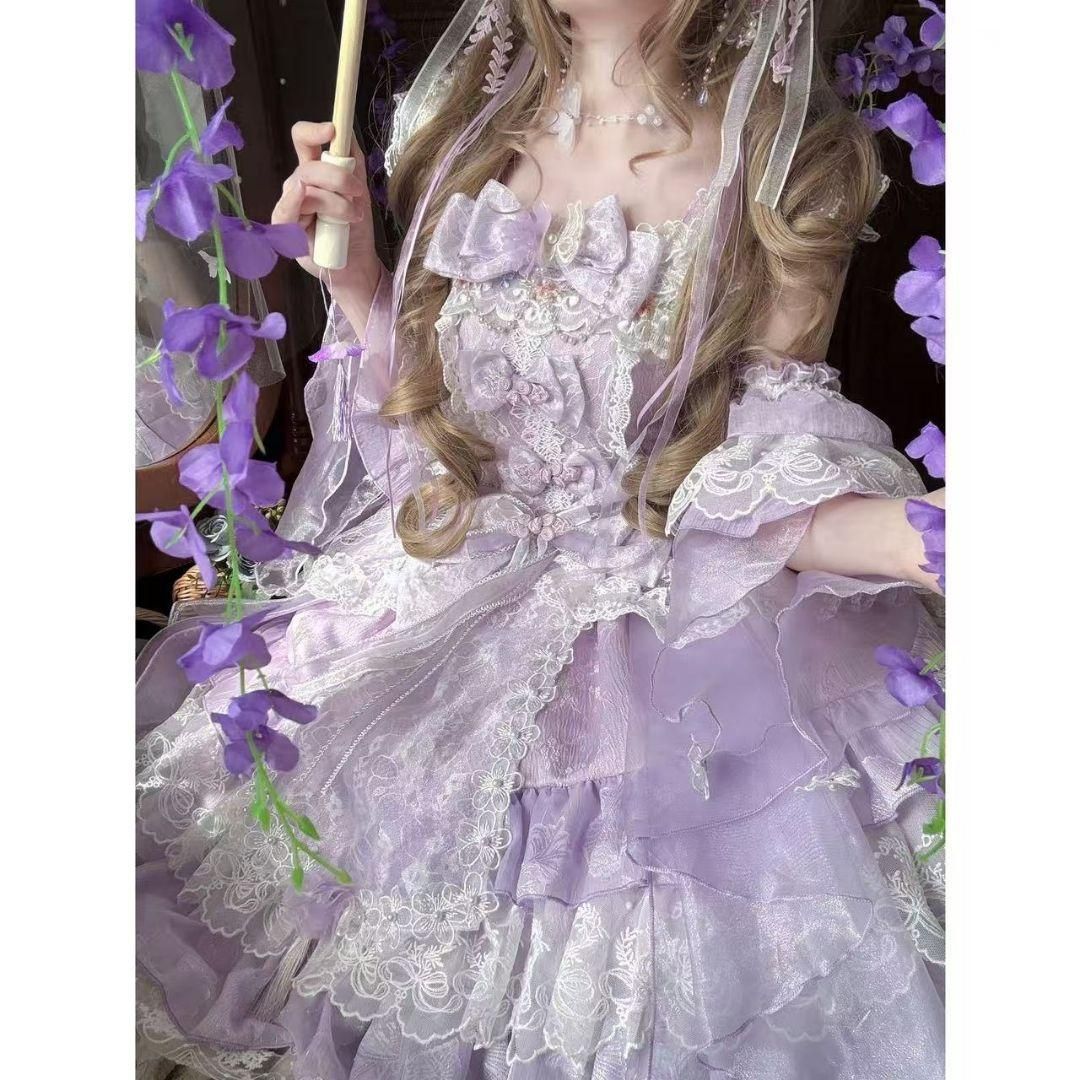 新品未使用 ゴスロリ・ロリータドレス　ジャンパースカート　ロリィタ　JSK 甘ロリ　紫