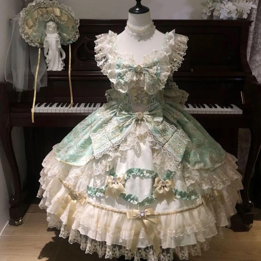 新品未使用 ゴスロリ・ロリータドレス ジャンパースカート　ロリィタ　JSK 甘ロリ　グリーン