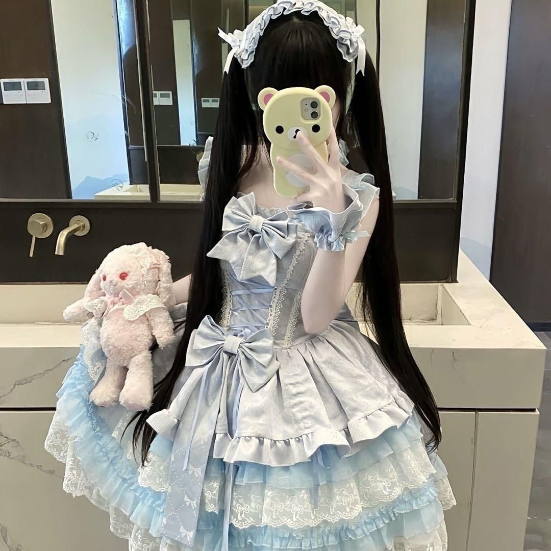 新品未使用 4点セット 水色　ゴスロリドレス　ロリータ　JSK ロリィタドレス　甘ロリ