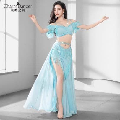 高級ベリーダンス衣装 高腰スリット 豪華フリンジ仕様 4色展開 新品未使用 高級ベリーダンス衣装 高腰スリット 豪華フリンジ仕様 4色展開