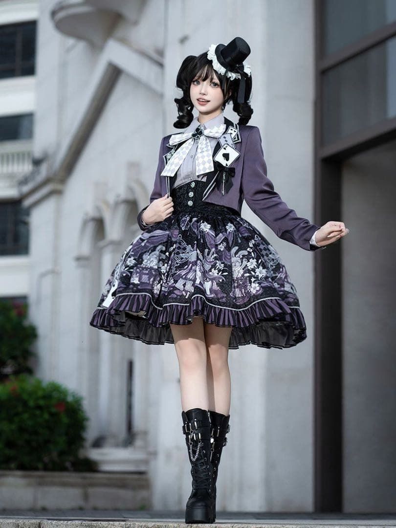 新品未使用 3点セット　ゴスロリ・ロリータ衣装　チェック柄　ゴシック　マジシャン　森ガール
