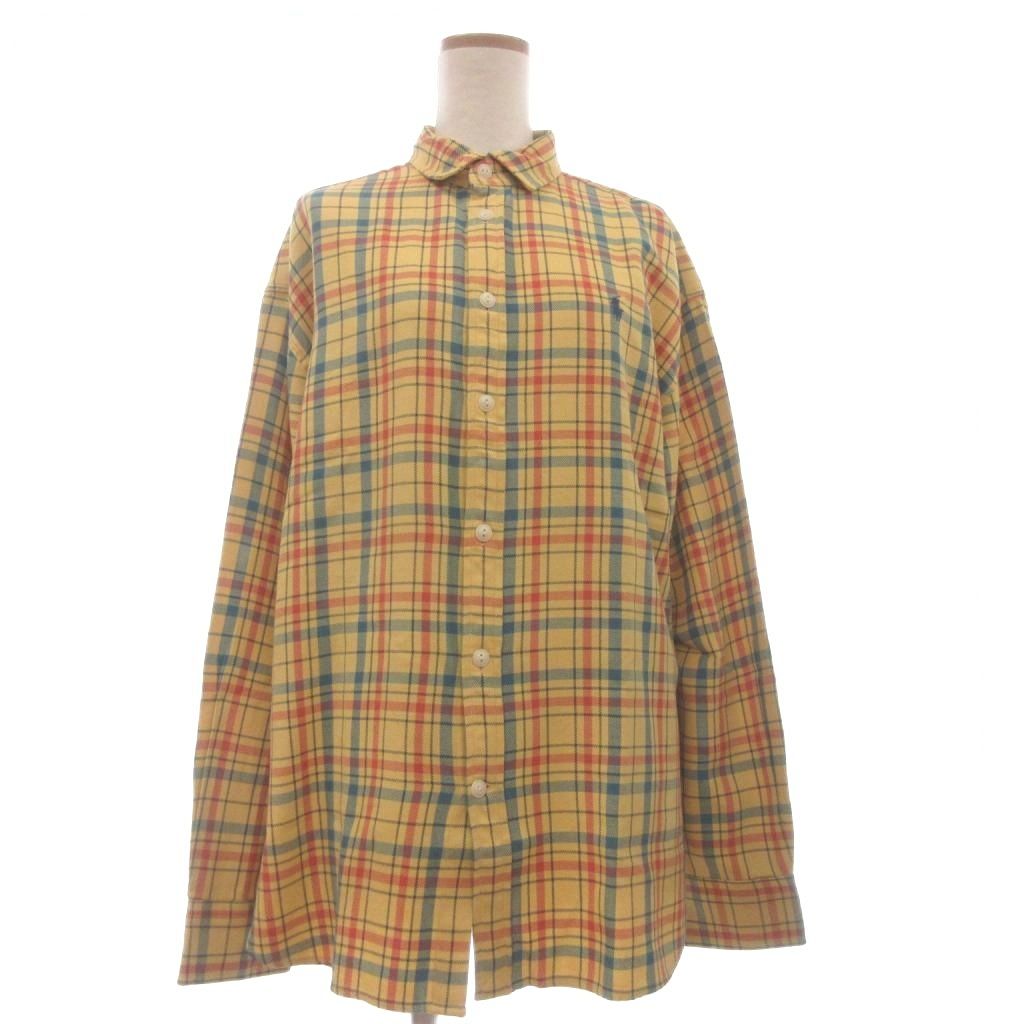 ポロ バイ ラルフローレン Polo by Ralph Lauren タグ付き リラックスドフィットプラッドコットンシャツ 長袖 チェック 黄 イエロー L
