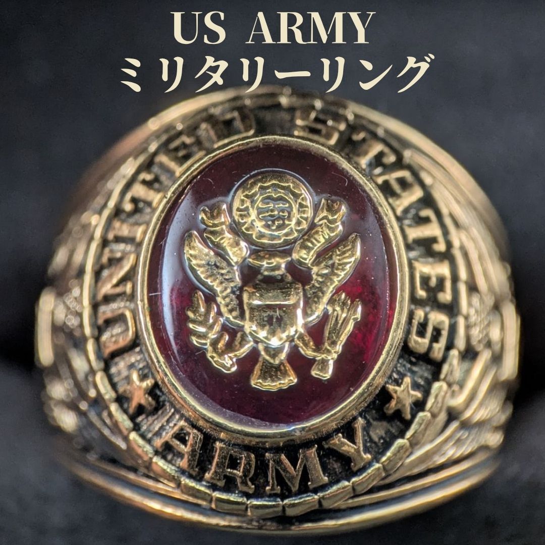 アメリカンヴィンテージ 17号 ゴールドメッキ リング レッドストーン 紋章 人気ショップアメリカンヴィンテージ 17号 ゴールドメッキ リング