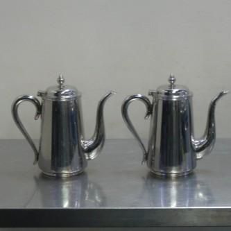 【2個セット】ユキワ M-7 コーヒーポット 7人用 W230D95H215mm 1000cc 760g シルバー ドリップポット オールド 洋白 NIKEL SILVER