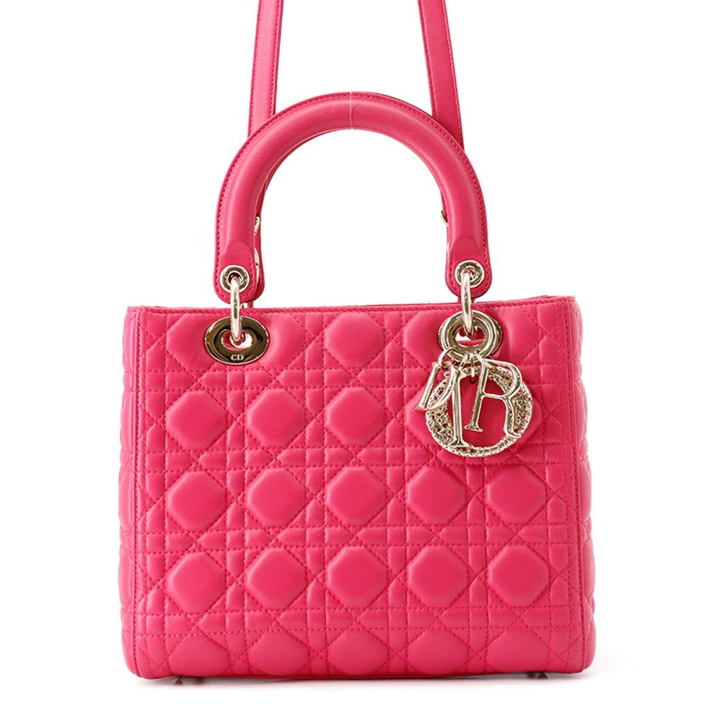 クリスチャン・ディオール ハンドバッグ カナージュ レディディオール ミディアム レザー Christian Dior 2way