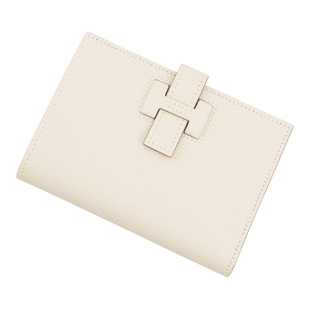 エルメス 二つ折り財布 Hパッサン コンパクト クレ/シルバー金具 エプソン W刻印 財布