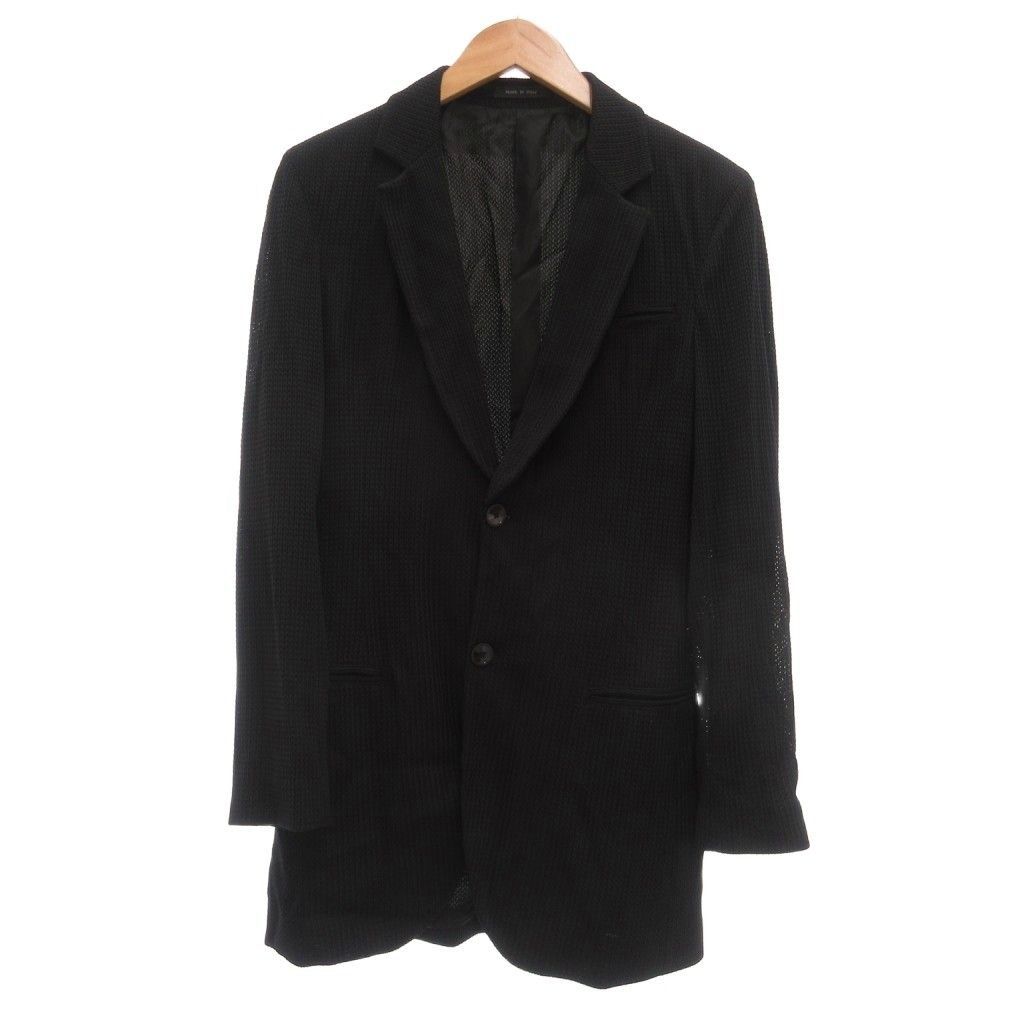 エンポリオアルマーニ EMPORIO ARMANI 美品 テーラードジャケット シングル 2ボタン 46 黒 ブラック 41G760 /MG ■ECC005