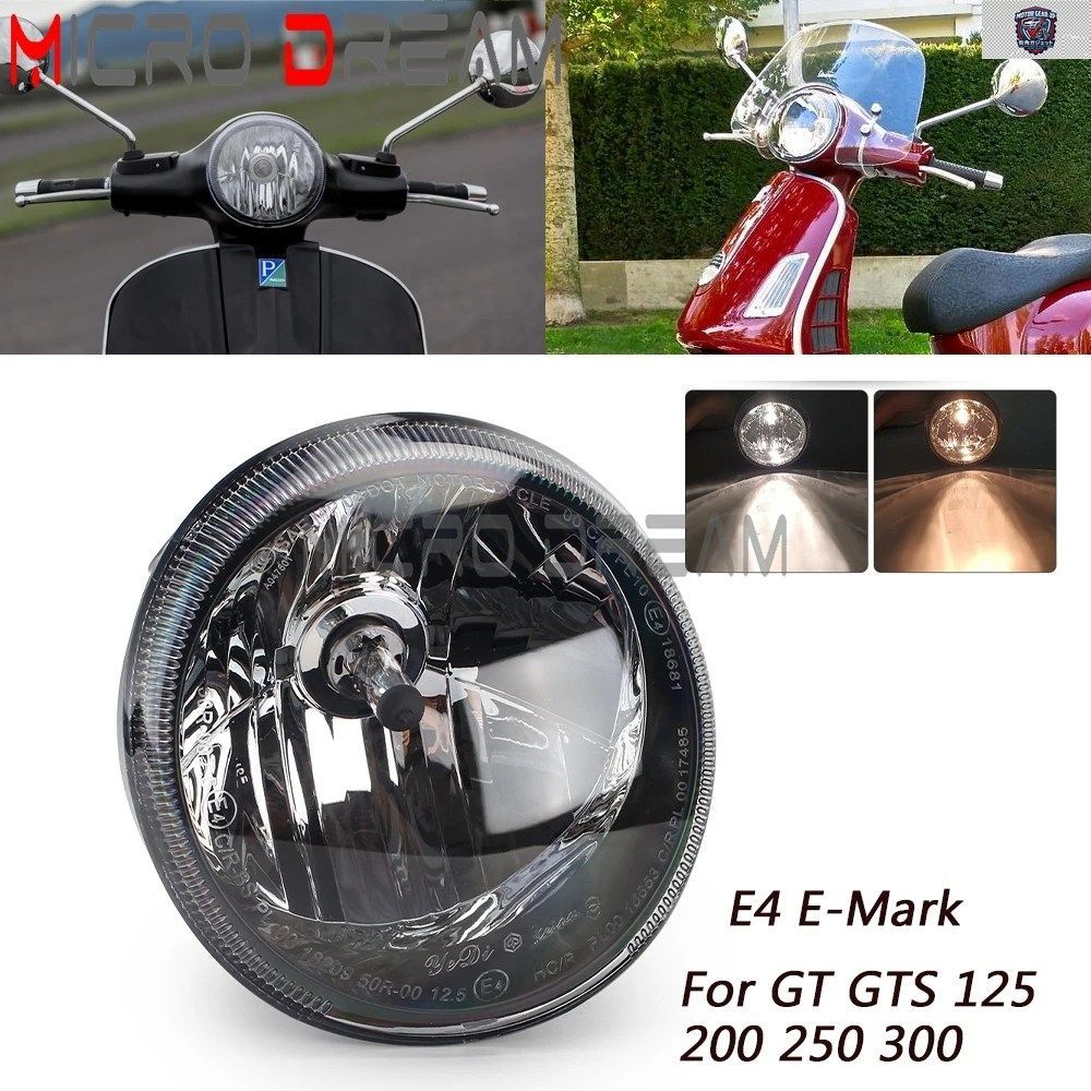 GT GTS 125 200 250 300 GTS125 GTS200 GTS250 GTS300 オートバイ E4 Eマーク ヘッドランプ ハイ/ロービーム フロントヘッドランプ ライト
