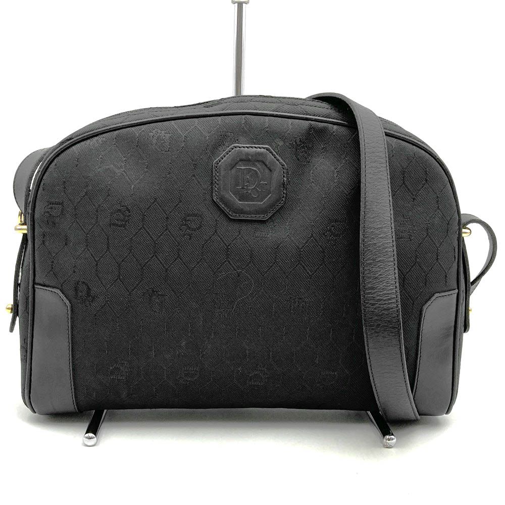 Dior ディオール ショルダーバッグ ハニカム柄 キャンバス/レザー ブラック レディース