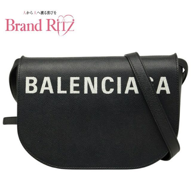 中古 バレンシアガ ヴィル デイ 斜め掛け ショルダーバッグ 542207 ネイビー ホワイト レザー レディース BALENCIAGA 【送料無料】【名谷店】