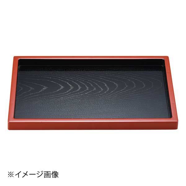 【新品】[A]ABSそば盆 黒木目渕朱6ッ膳