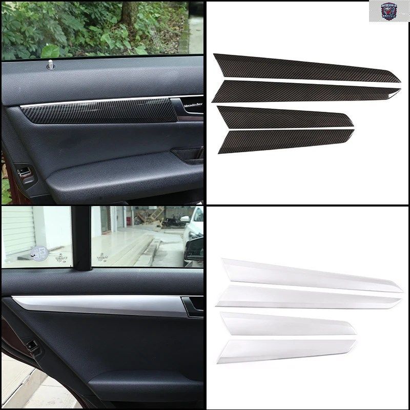 メルセデスベンツ Cクラス W204 C180 C200 2009-2014用 ABS製 車内ドア装飾パネルカバートリム 4個セット