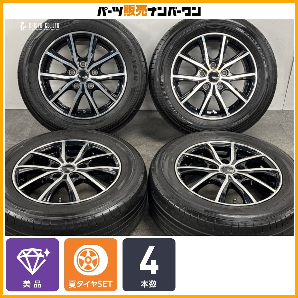 【美品】SPORT KRONE 15in 6J +53 PCD114.3 グッドイヤー イーグル RV F ECO 195/65R15 ノア ヴォクシー ステップワゴン 交換用 即納可能