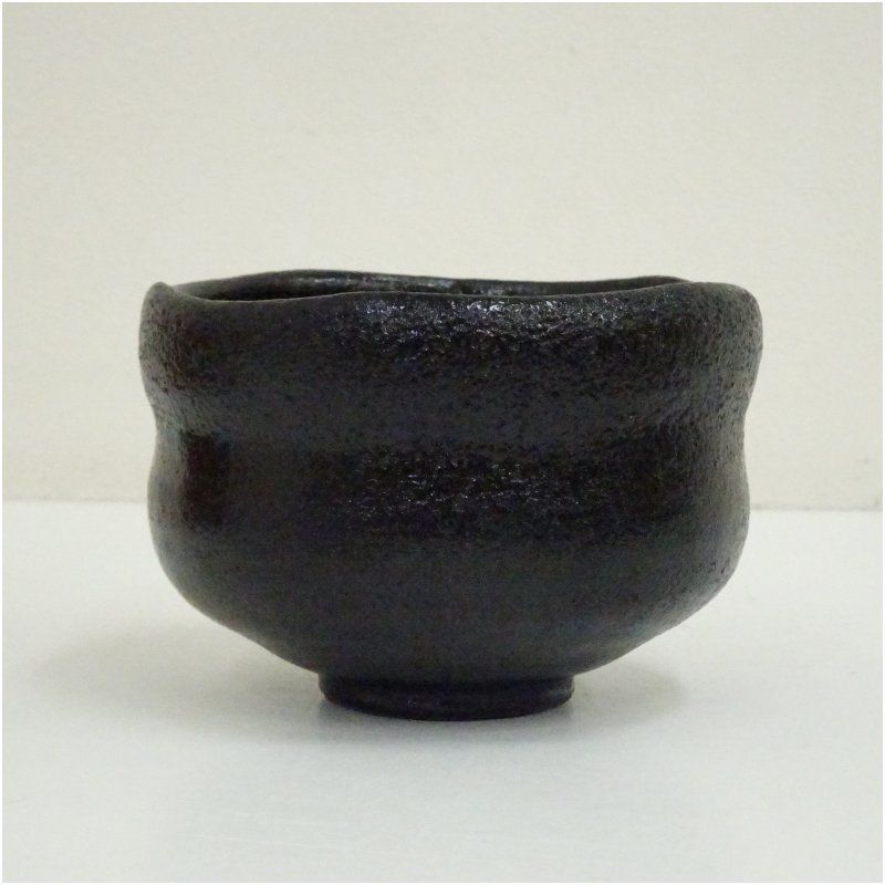 美品★ 佐々木昭楽造 光悦写 黒色 陶器 茶道具 茶碗 抹茶碗 工芸品 骨董品 佐々木昭楽造 黒楽茶碗（保護箱） 茶道 抹茶 おしゃれ 抹茶茶碗 抹茶碗