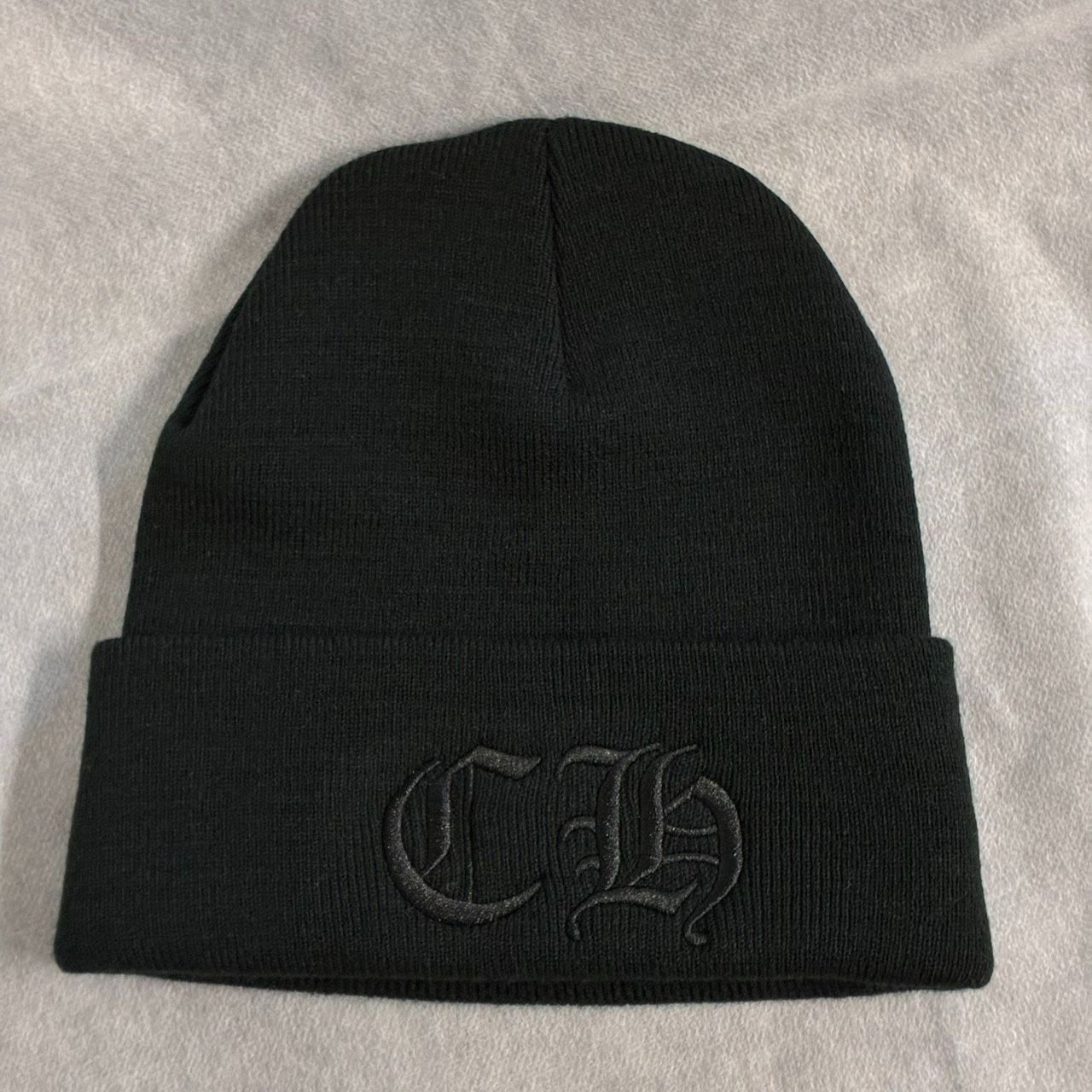 CHROME HEARTS クロムハーツ CHロゴ 黒 ブラック 黒黒 ビーニー ニット