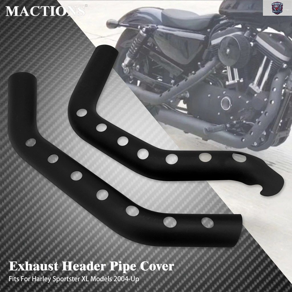 オートバイ排気管カバー マフラーガード ヒートシールド 火傷防止プロテクターカバー 2個セット ハーレー スポーツスター XL883 1200 48 04