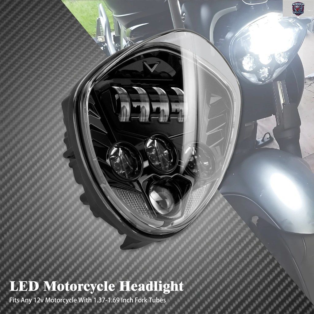 オートバイ用ヘッドランプ LED フロントヘッドライト ハイ/ロービームランプ ハーレー ツーリング ダイナ ソフテイル スポーツスター ヤマ