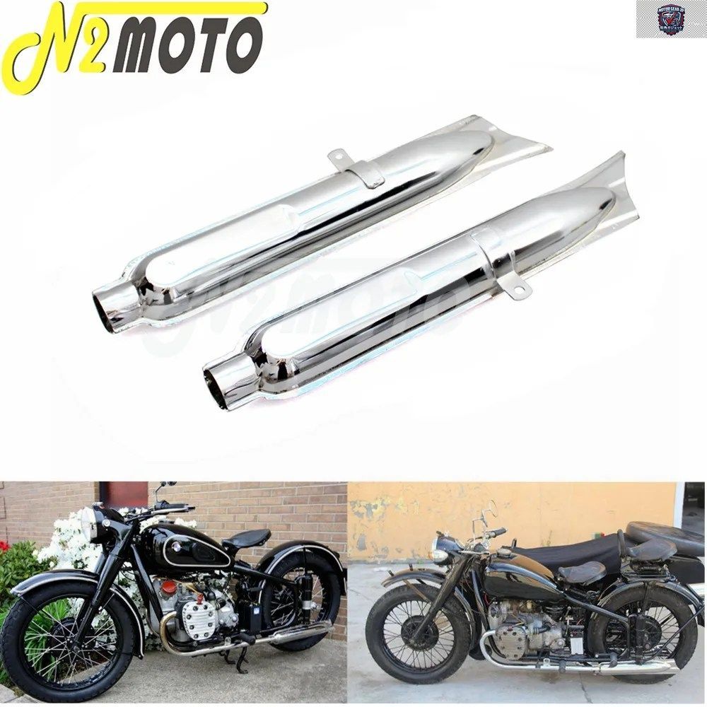 フィッシュテール型排気マフラー 1ペア 24HP 32HP エンジンパーツケース BMW K750 M1 M72 R71 R12 DNEPR MT12