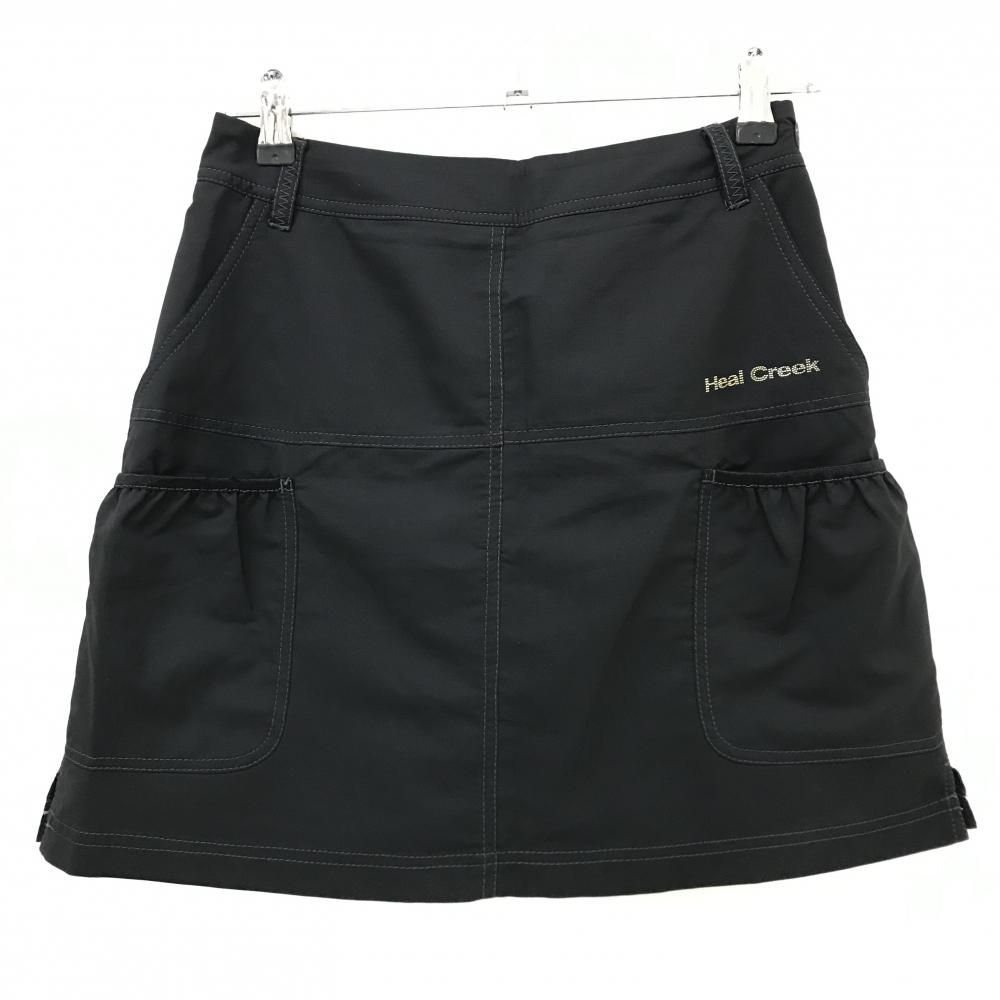 美品】ヒールクリーク スカート 黒 ポケット複数 内側インナーパンツ