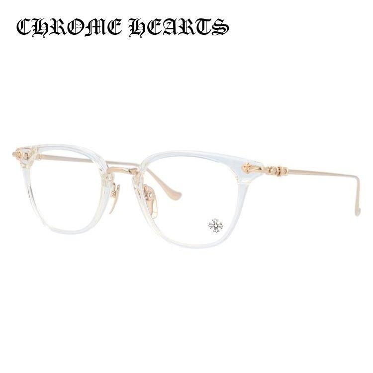 クロムハーツ メガネフレーム ウェリントン型 伊達メガネ CHROME HEARTS SHAGASS 51 CRYS/GP Crystal/Gold Plated 51サイズ ユニセックス メンズ レディース 日本製 フローラル ハイブランド