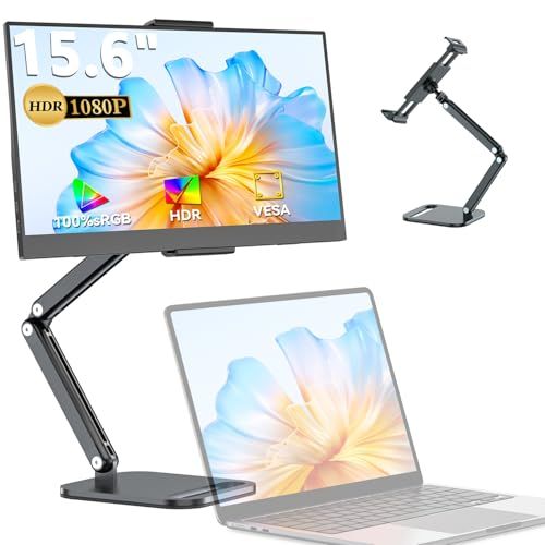 モバイルモニター 15.6インチ UPERFECT モバイルディスプレイ 卓上スタンド付き 1920*1080 100%広色域 HDR ゲーミングモニター ポータブルモニター IPS液晶パネル ブルーカット 薄型 軽量持ち運び ペンホールスタ d7f03370