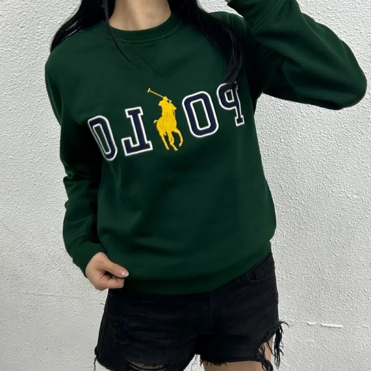 ポロラルフローレン ビックポニー センターロゴ ダークグリーン スウェット XS