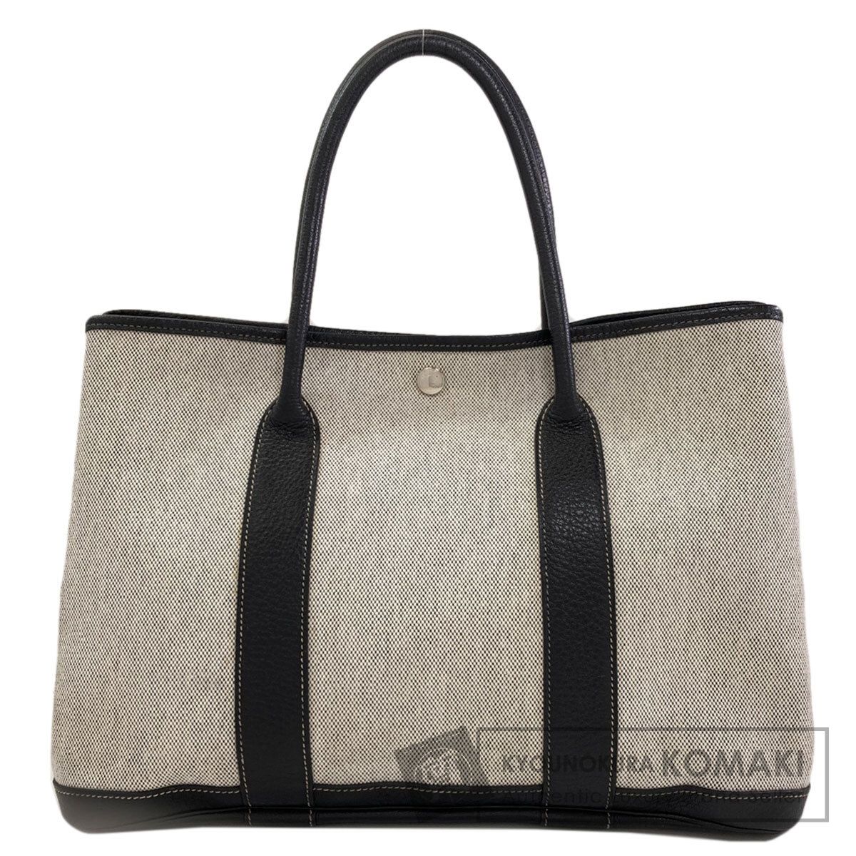 HERMES エルメス ガーデンパーティPM シルバー金具 ハンドバッグ トワルアッシュ ブッフル レディース [中古]
