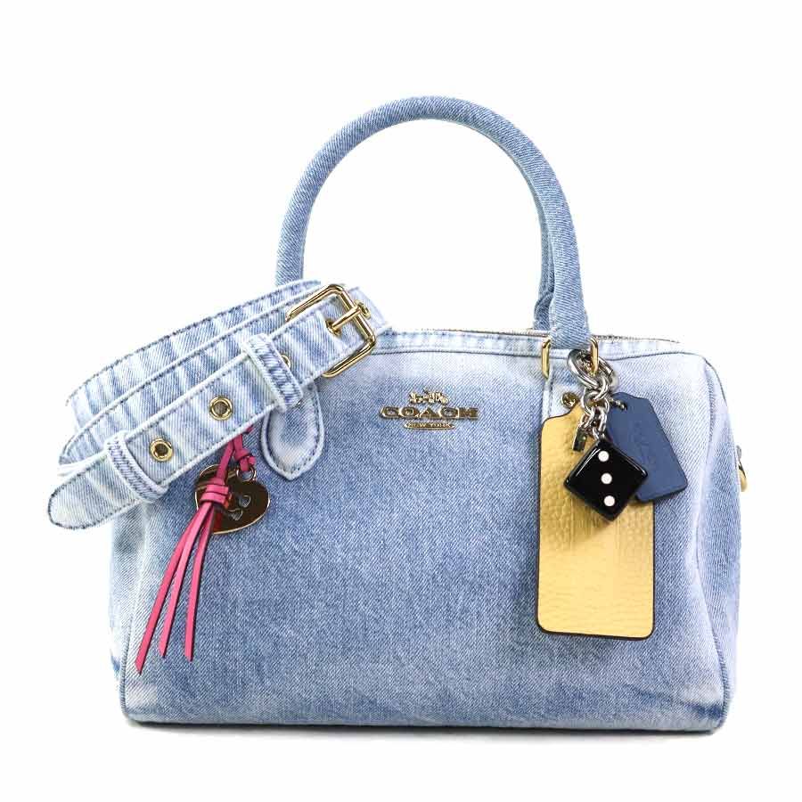 コーチ COACH ショルダーバッグ ハンドバッグ ローアン サッチェルバッグ・ラブド デニム・チャーム
