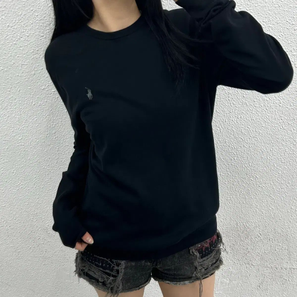 ポロラルフローレン グレーポニー ブラック ニット S