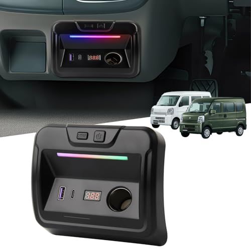 【急速充電】スズキ エブリイバン DA17V 増設電源ユニット エブリイワゴン DA17W 分配器 QC3.0 USBポート×1 Type-C PDボート×1 シガーソケット×1 クリッパー NV100 タウンボックス ミニキャブバン スクラムワゴン スクts