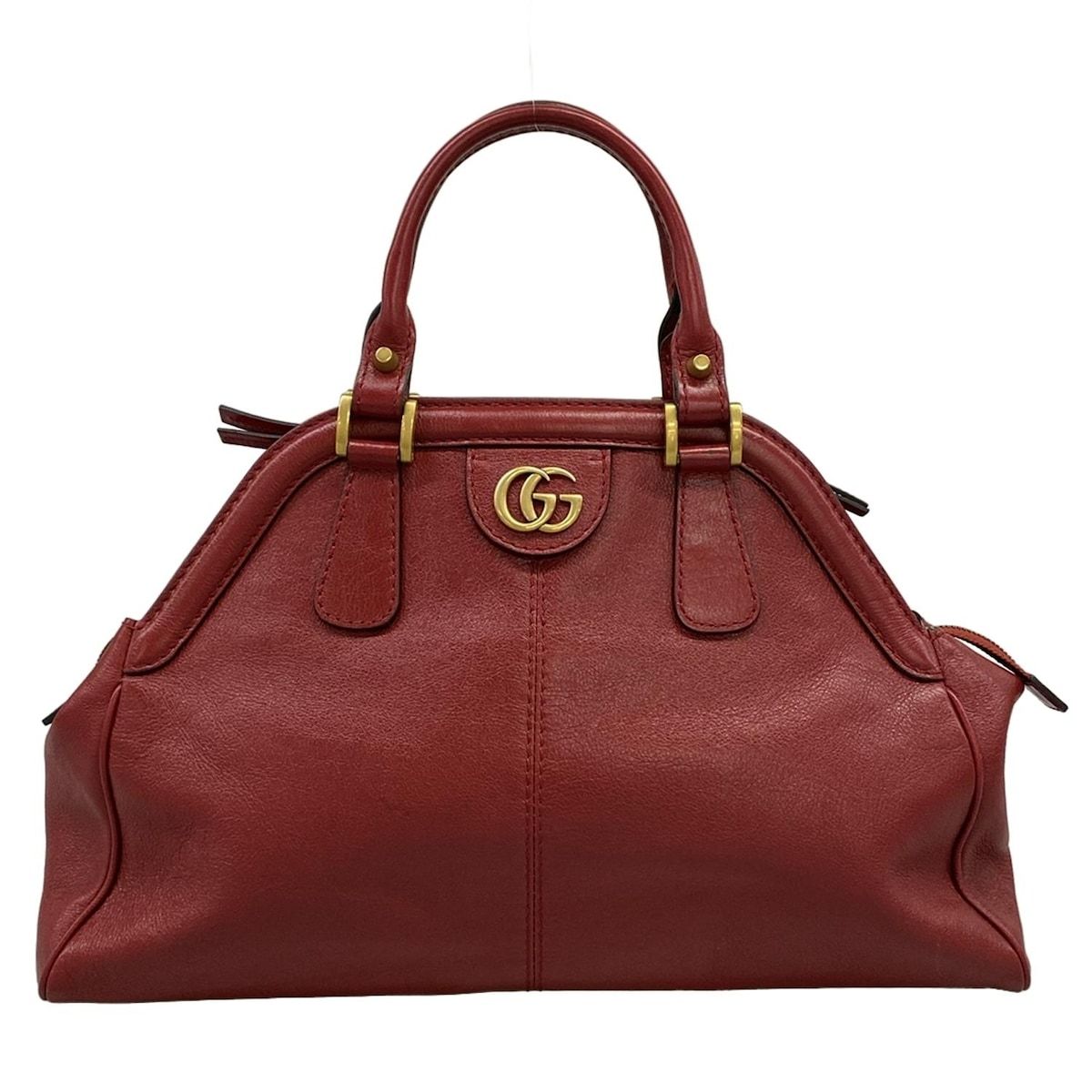 GUCCI(グッチ) ハンドバッグ リ (ベル)ミディアム トップハンドル トートバッグ 516459 レッド キャットヘッド レザー 54,420円