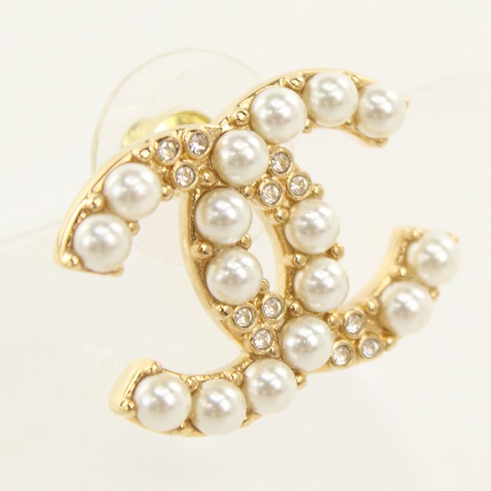 CHANEL シャネル ココマーク ピアス メタル/パール【中古】 レディース