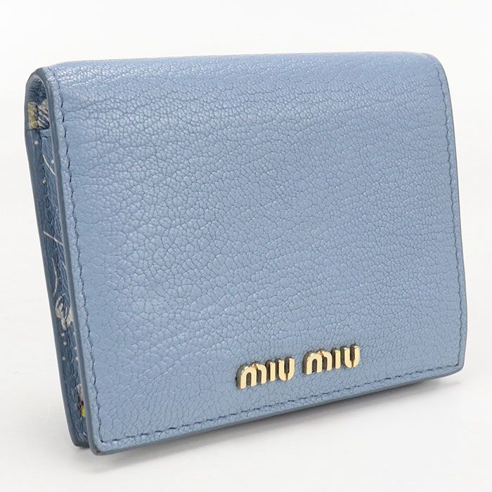 MIUMIU(OUTLET) ミュウミュウ アウトレット 5MV204 二つ折り財布/マドラスレザー【中古】 レディース
