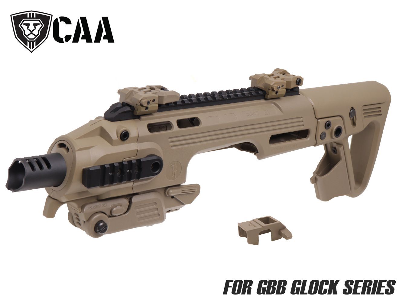 【ワケアリ】CAA Airsoft RONI G1 ピストル カービン コンバージョンキット for Glock ◆組み立て モナカ構造 位置調整 カスタム ハンドガン PDW ホールド 軽量 クイック