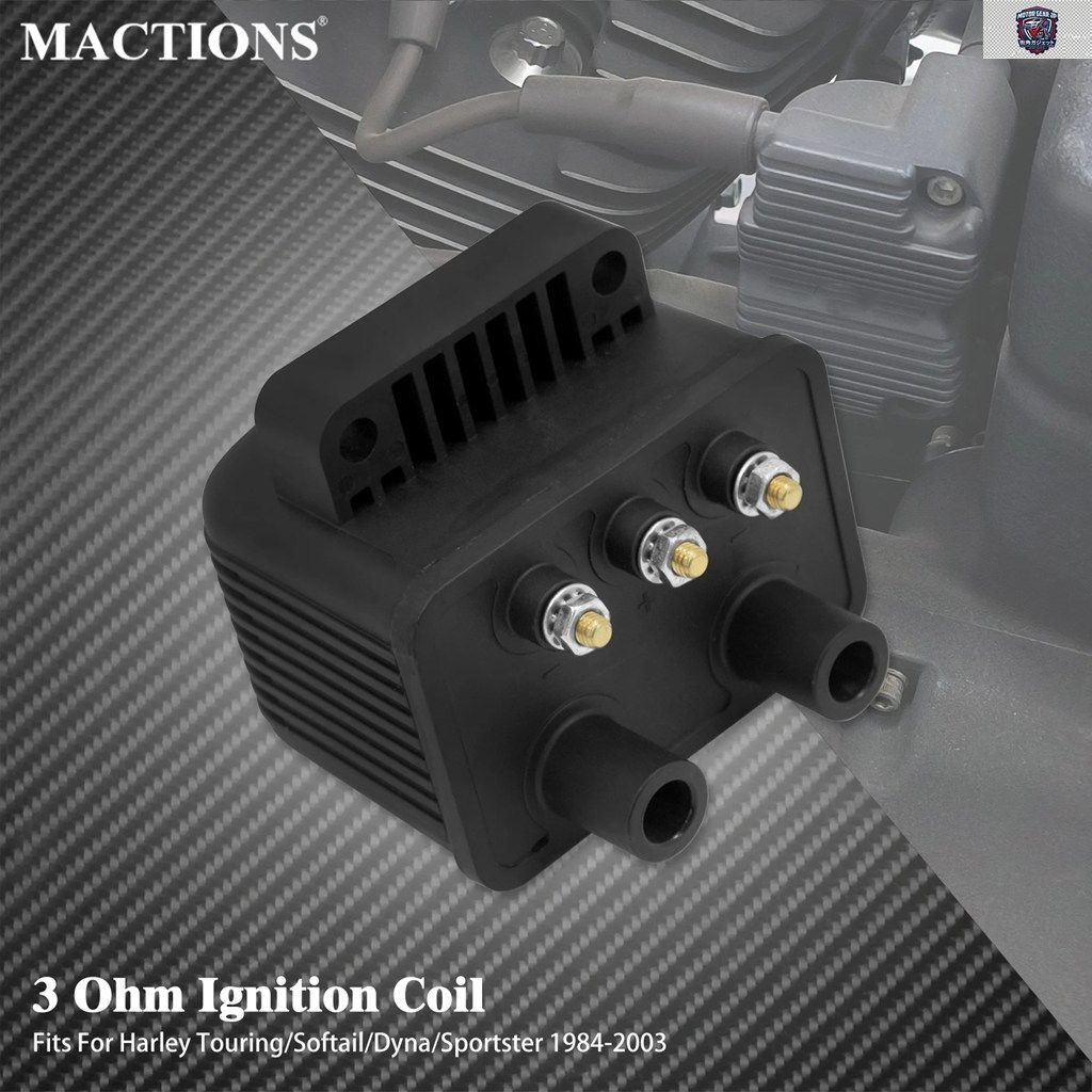 オートバイ用イグニッションコイル 3オーム シングルファイア 12V 53-434 ハーレーツーリング ロードキング スポーツスター XL883 ダイナ