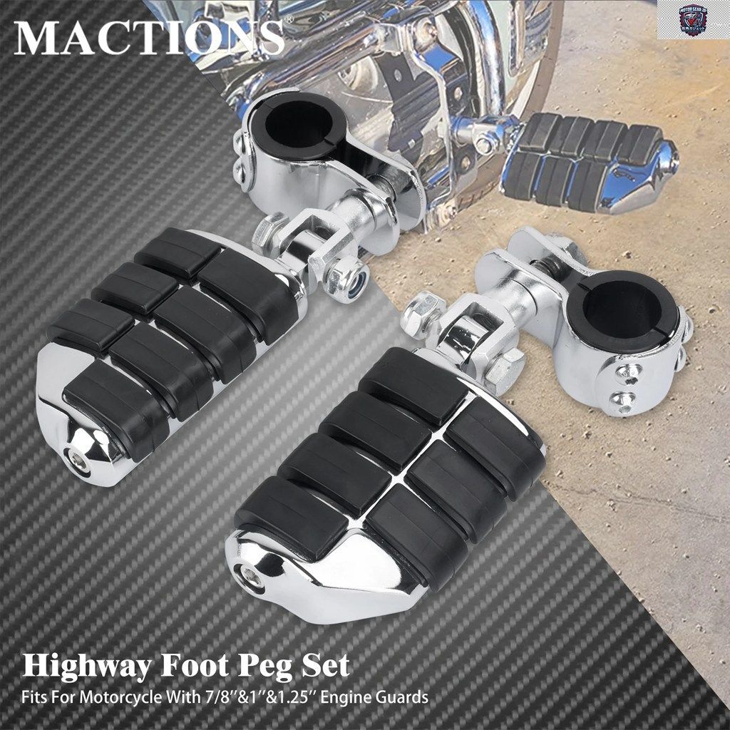 オートバイ用 1.25インチ 32mm ハイウェイ フットペグ セット エンジンガード フットレスト マウント ハーレー ツーリング ロードグライド