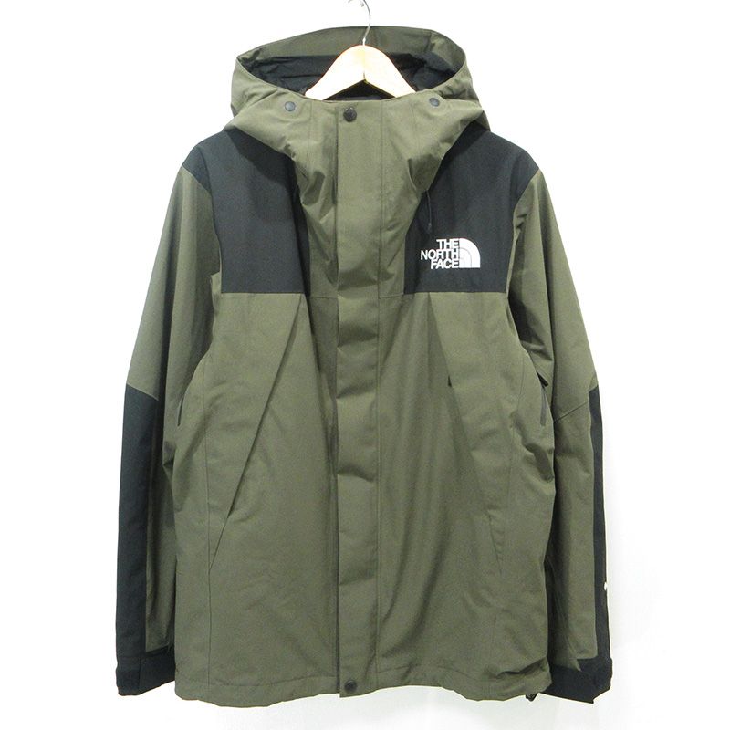 【三重本店】 中古 THE NORTH FACE | ザ・ノースフェイス Mountain Jacket マウンテンジャケット ロゴ刺繍ナイロンジャケット マウンテンパーカー GORE-TEX NP61800 カーキグリーン サイズ：L 【92】