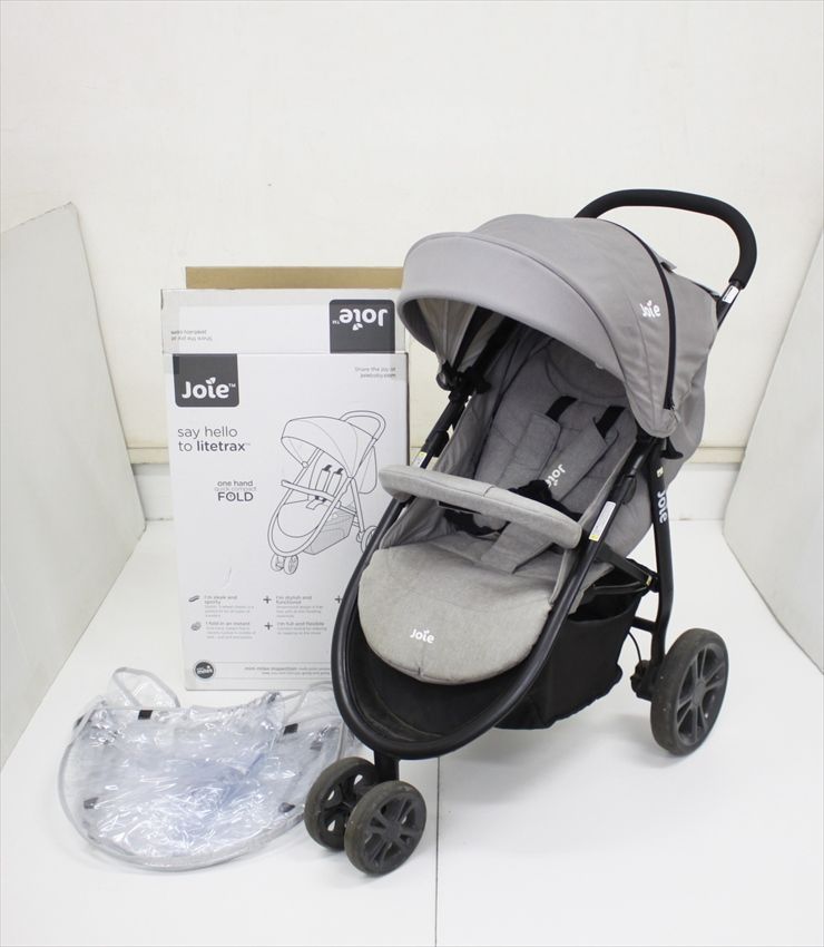 ジョイー ライトトラックス グレーフランネル 41075 Joie LiteTrax 三輪ベビーカー パンクレスタイヤ 生後1ヶ月〜 クリーニング済み B013501t