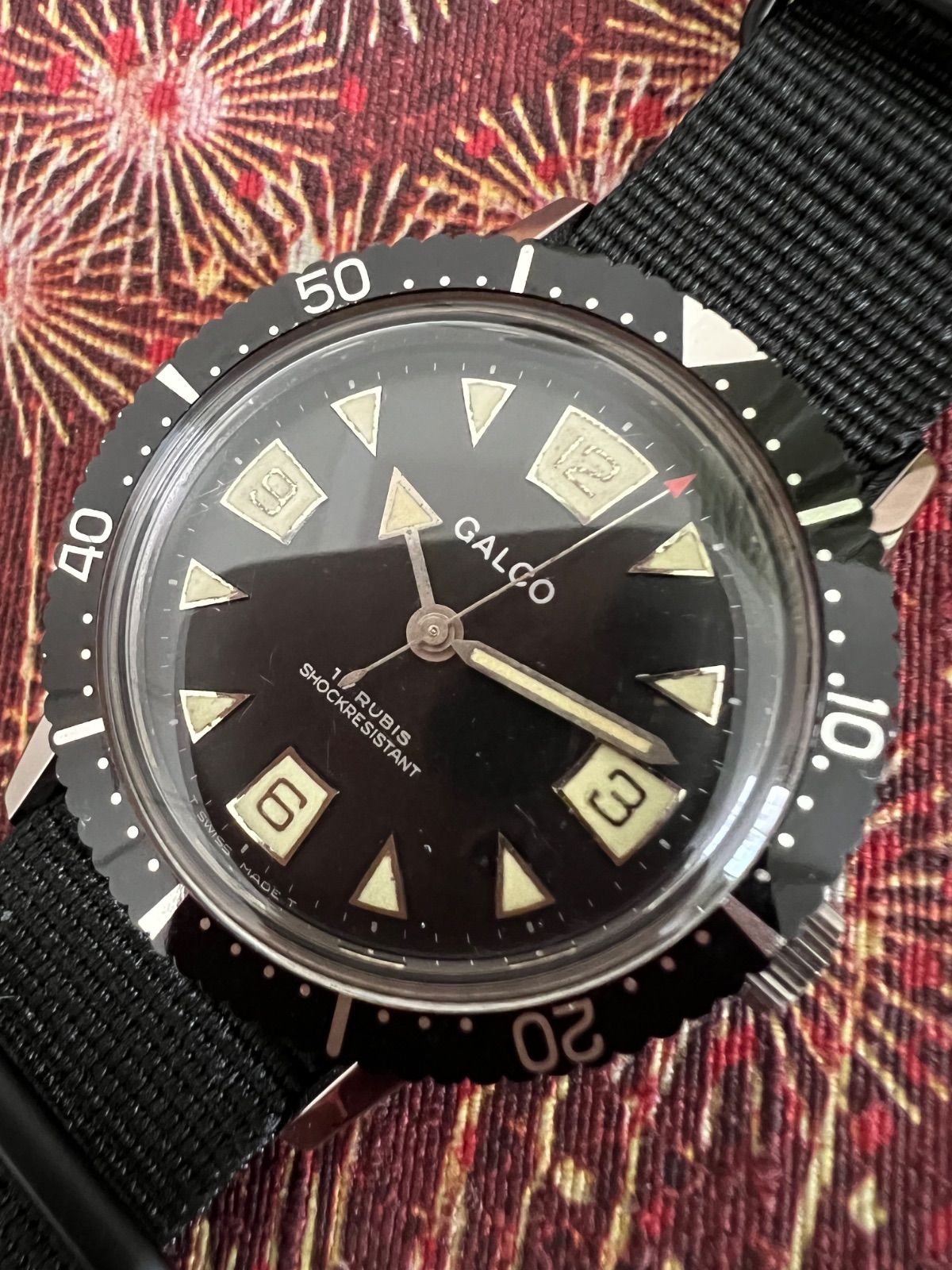 美品☆1960年代☆ギャルコ　GALCO☆ギャレット☆手巻き時計☆ダイバー☆アンティーク