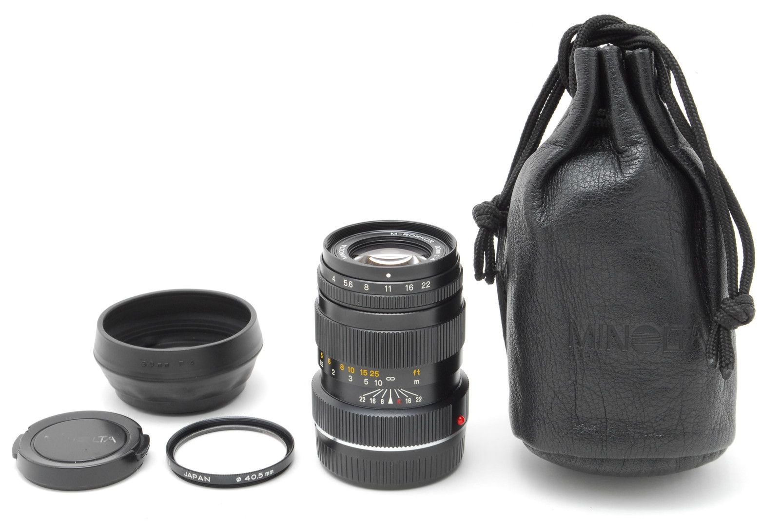 【超美品】ミノルタ レンズ ライカ マウント Minolta M ROKKOR 90mm f/4 MF Lens Leica M for CL CLE #A1061T260601