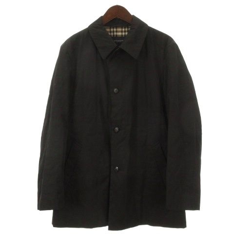 バーバリー ロンドン BURBERRY LONDON ステンカラー 中綿 ジャケット 裏ノバチェック ブラック M 260605E ORG